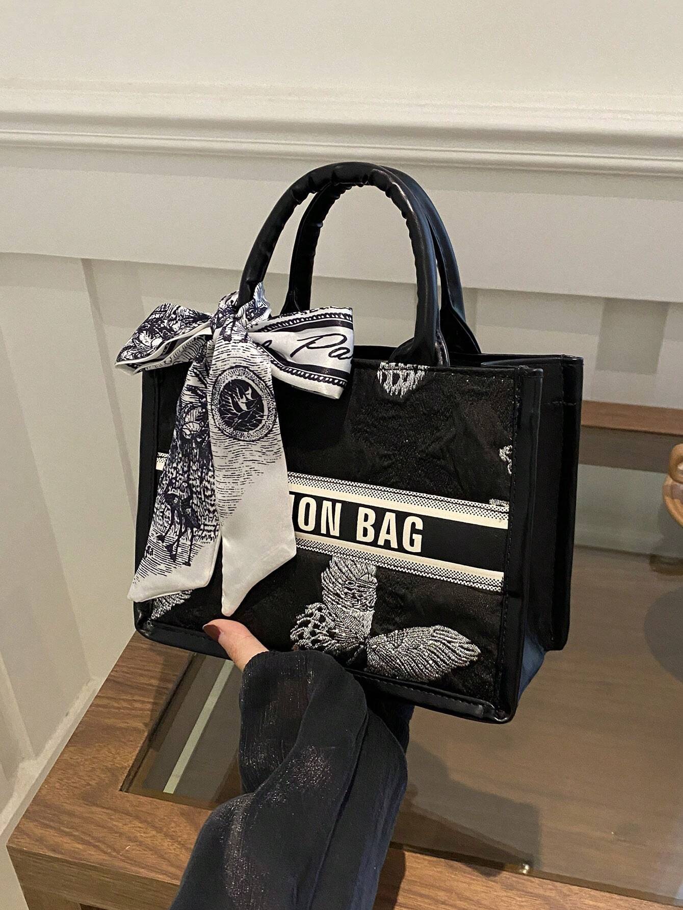 Bolso inspo dior con lazo - Negro
