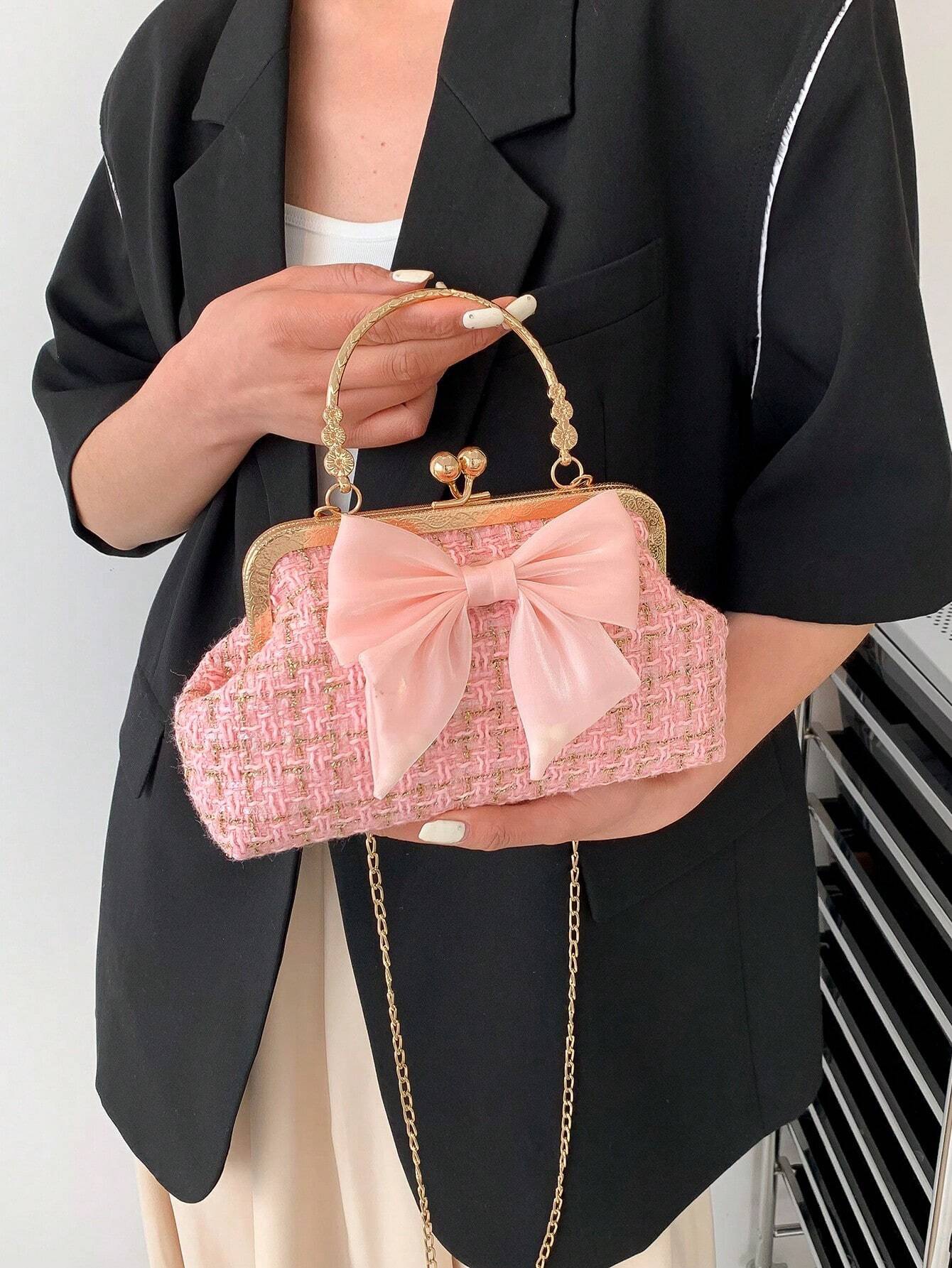 Bolso coquette con lazo - Rosa