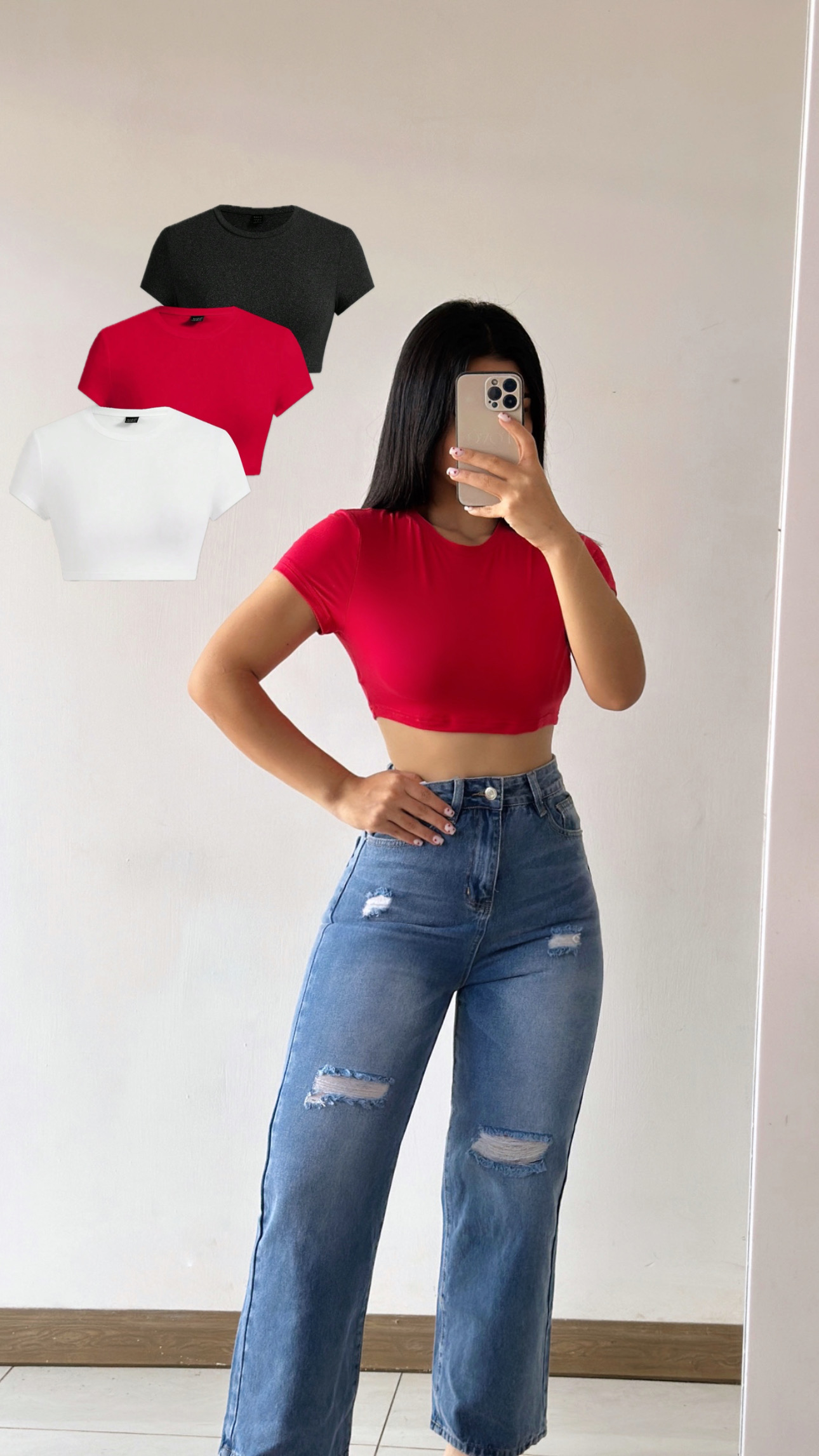 Croptop  con mangas - Negro 02