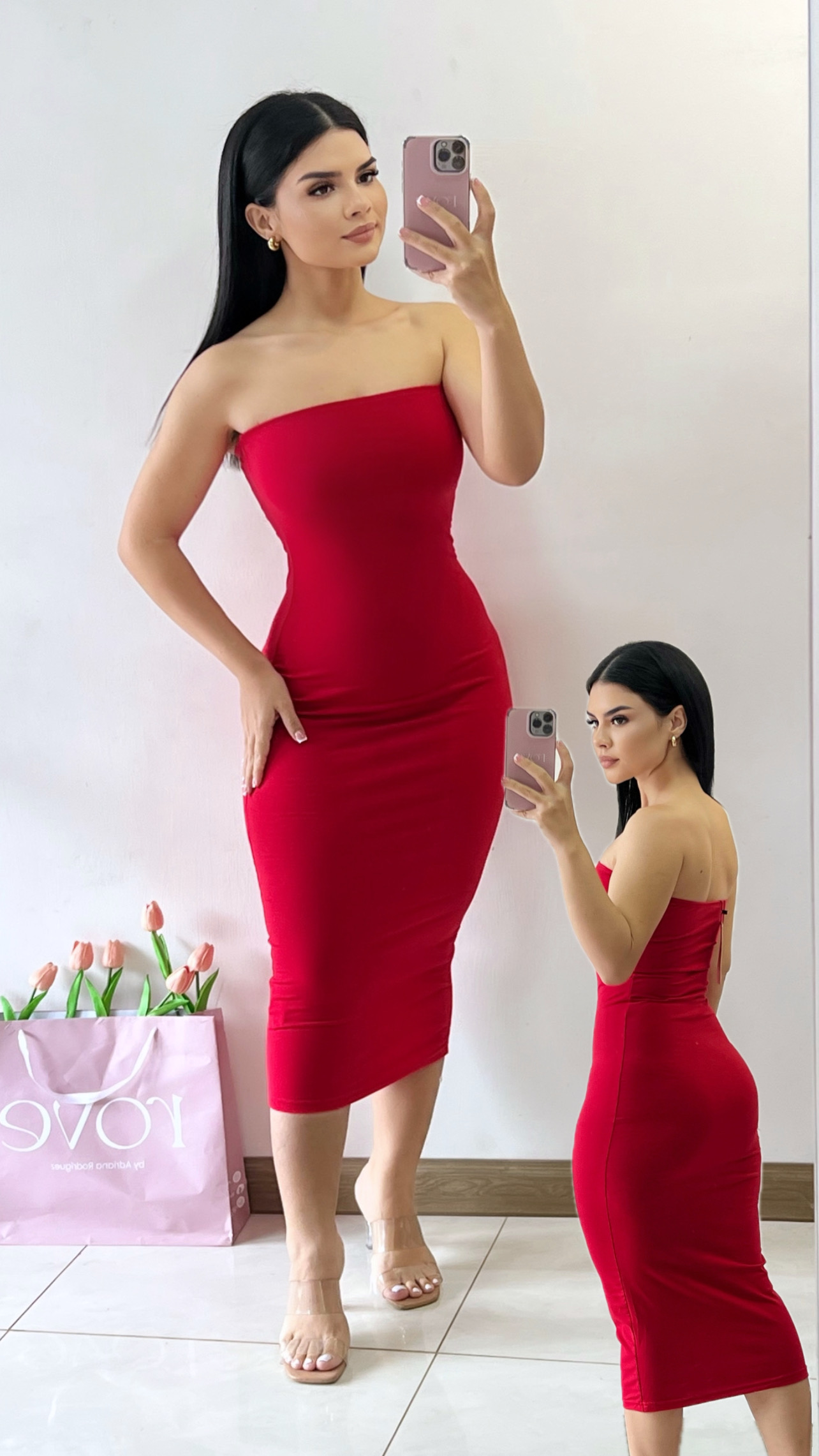 Vestido tubo MIDI - Rojo