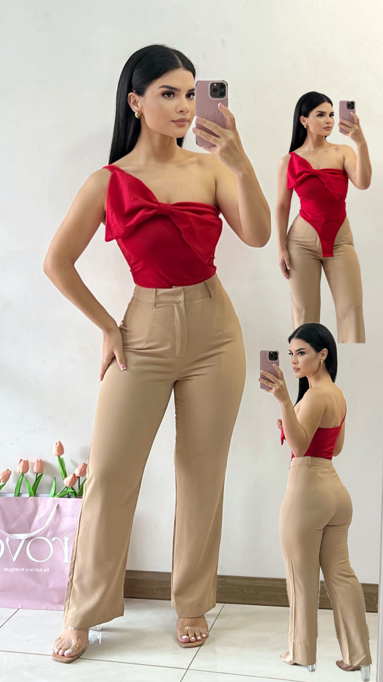 Bodysuit de lazo - Rojo