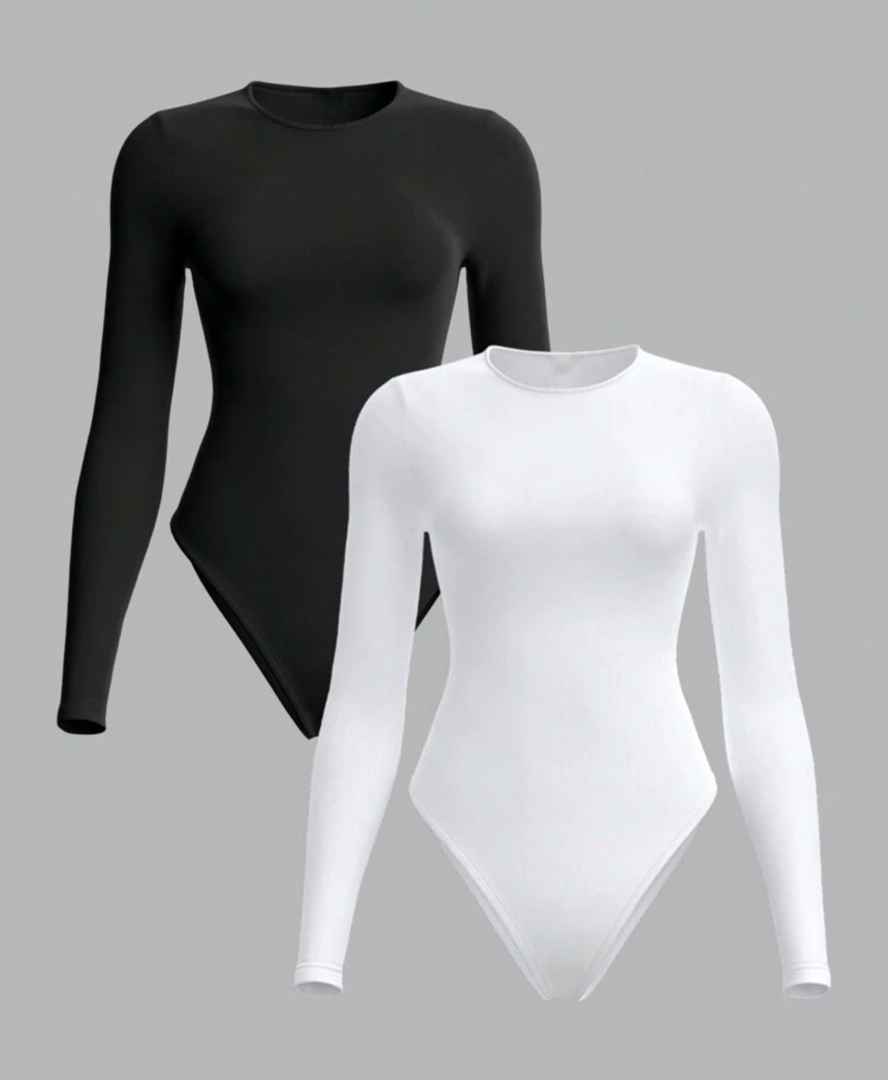 Bodysuit manga larga básico - Negro