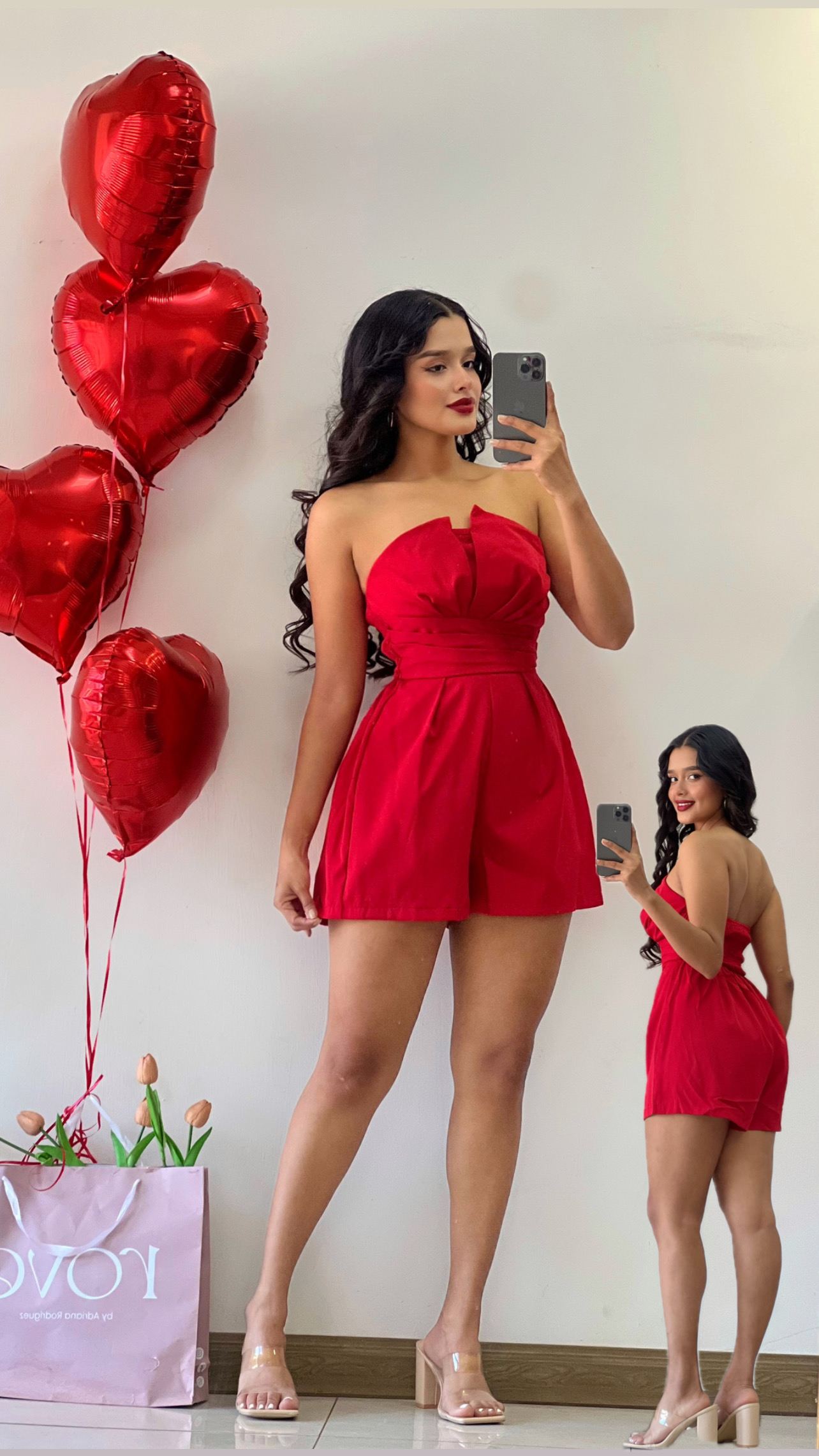 Romper rojo strapless
