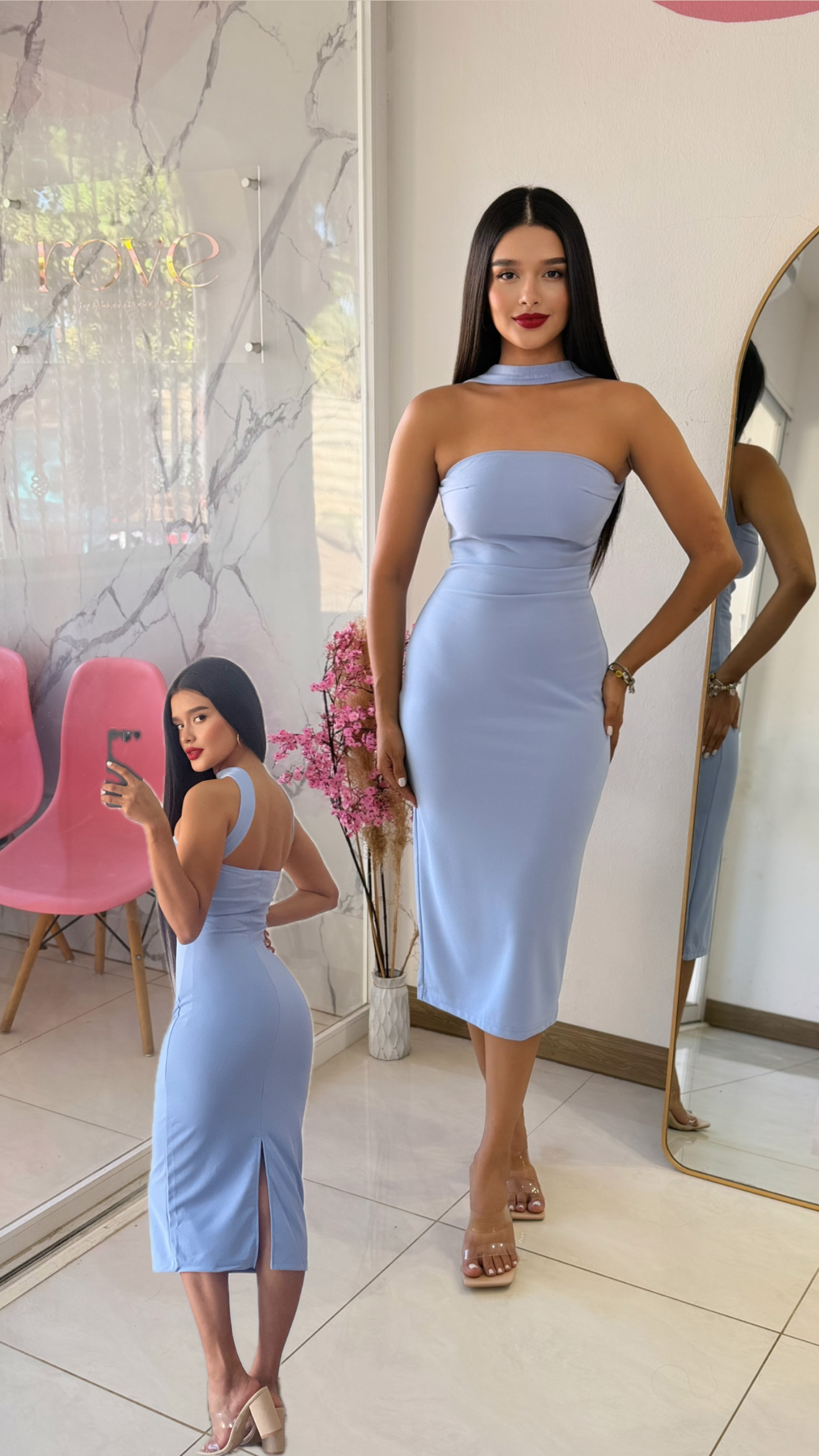 Vestido MIDI celeste