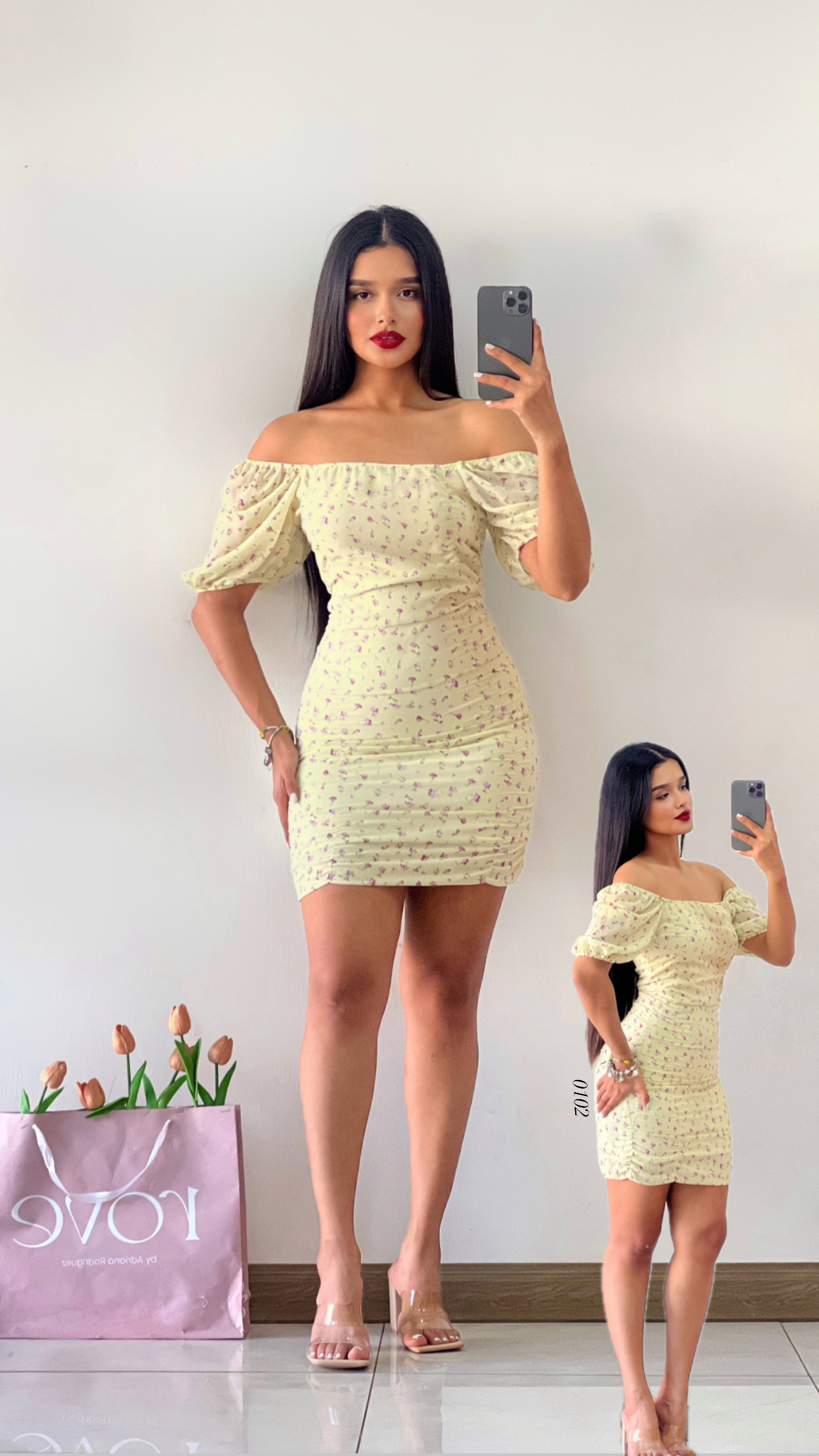 Vestido recogido - Amarillo