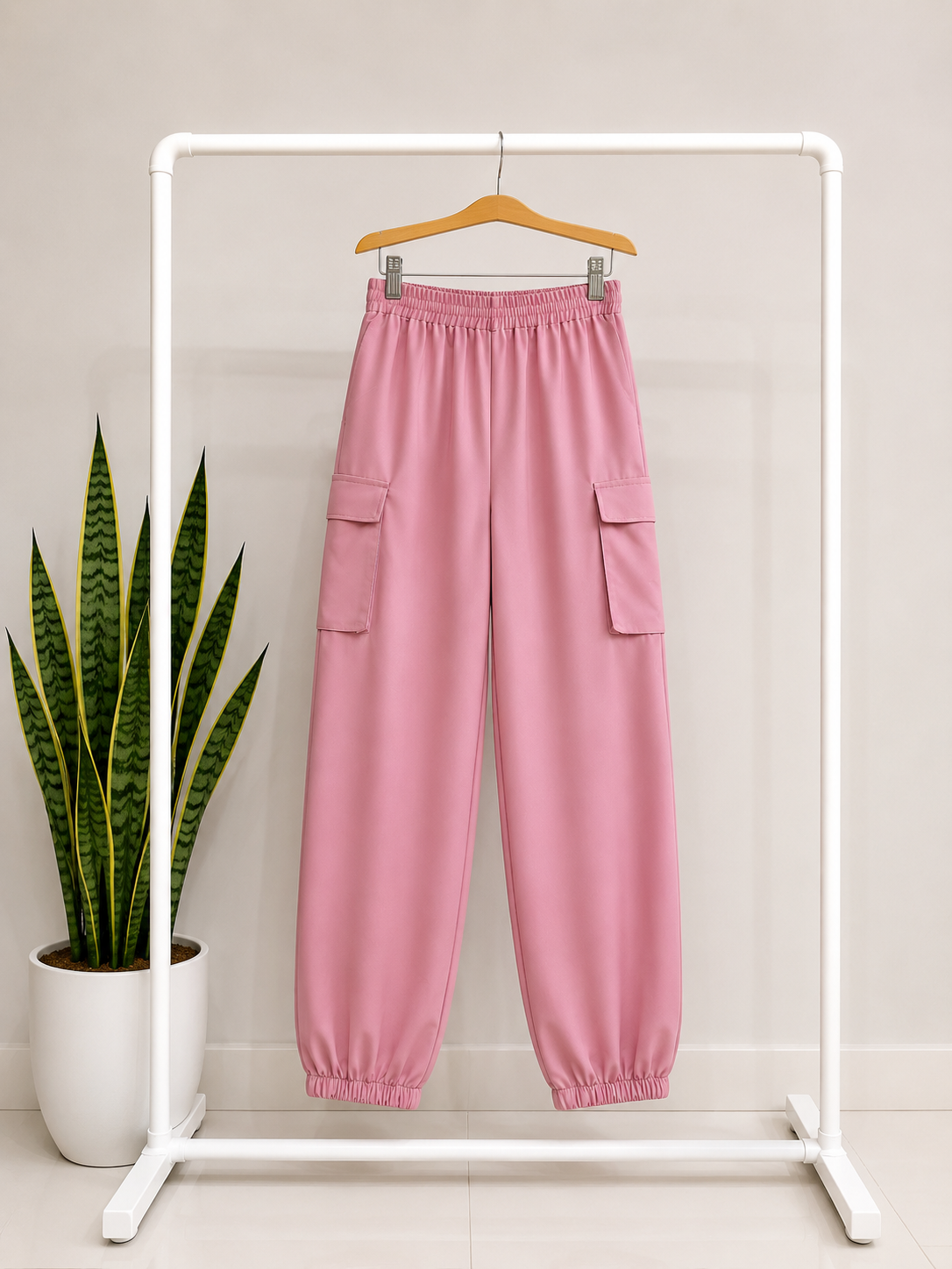 Pantalón estilo Jogger - Rosa - Talla L