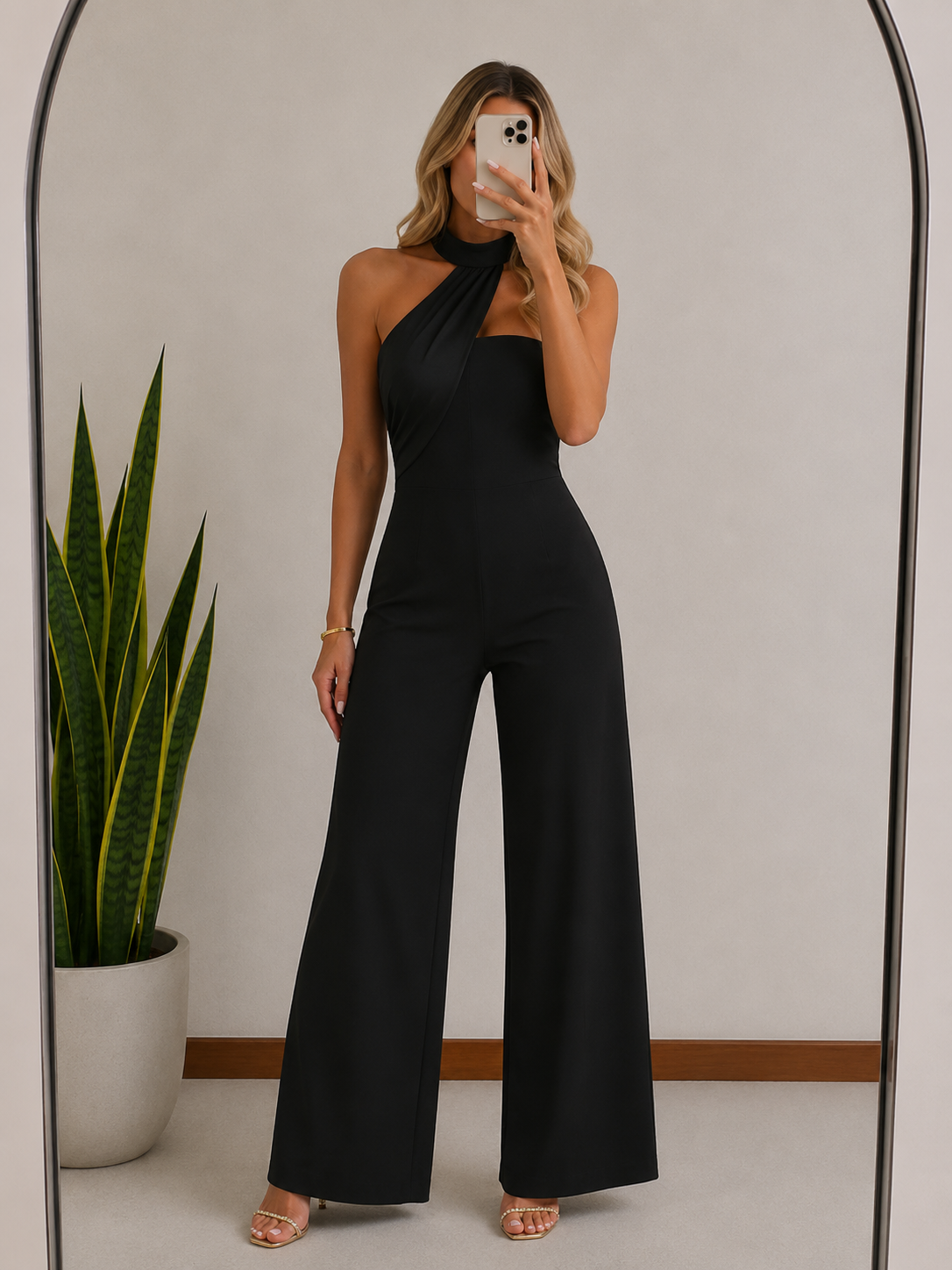 Jumpsuit negro cuello halter