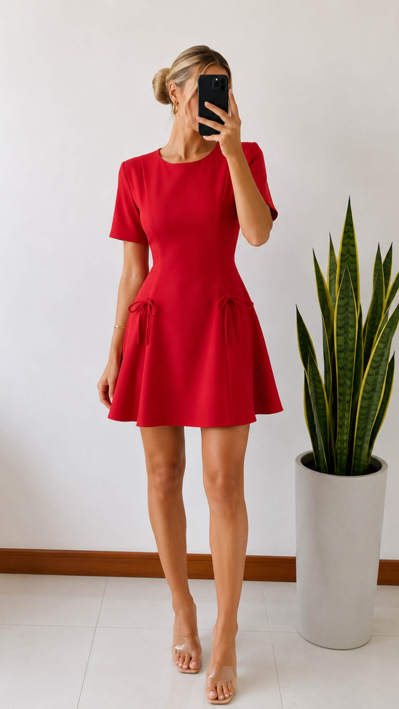 Vestido corto de lazos red