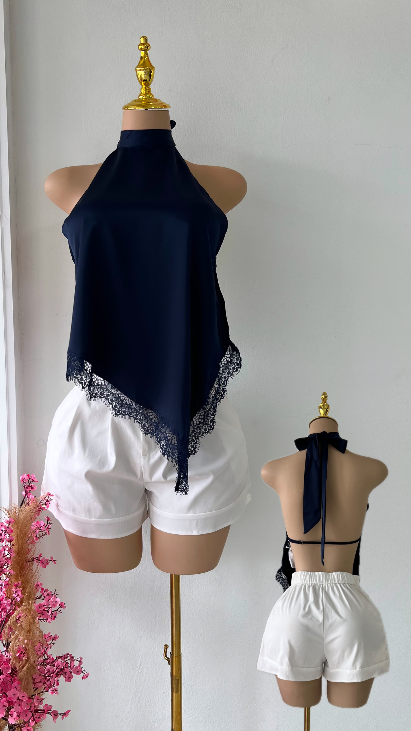Blusa Saten con encajes