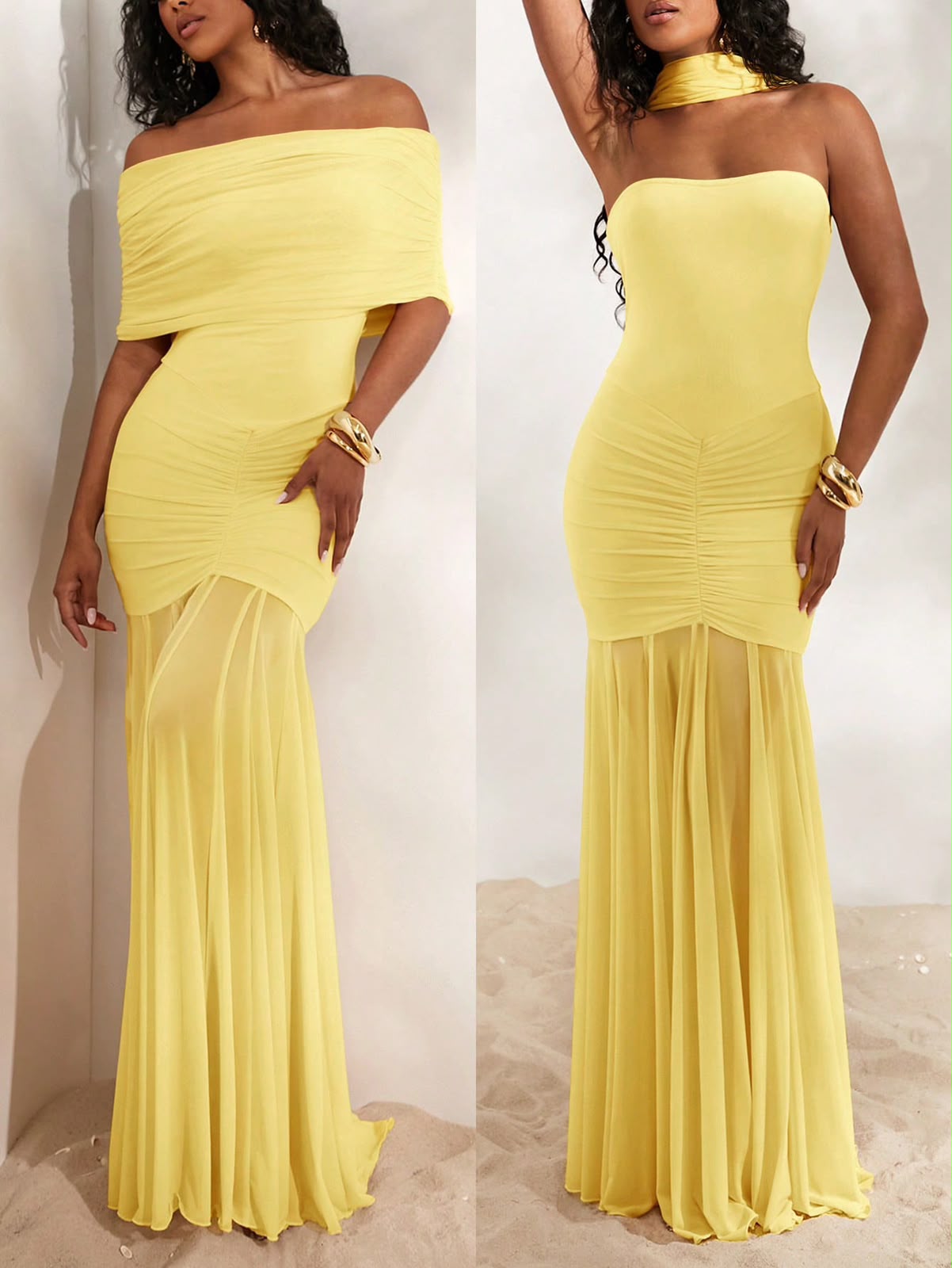 Vestido de gala amarillo 3f